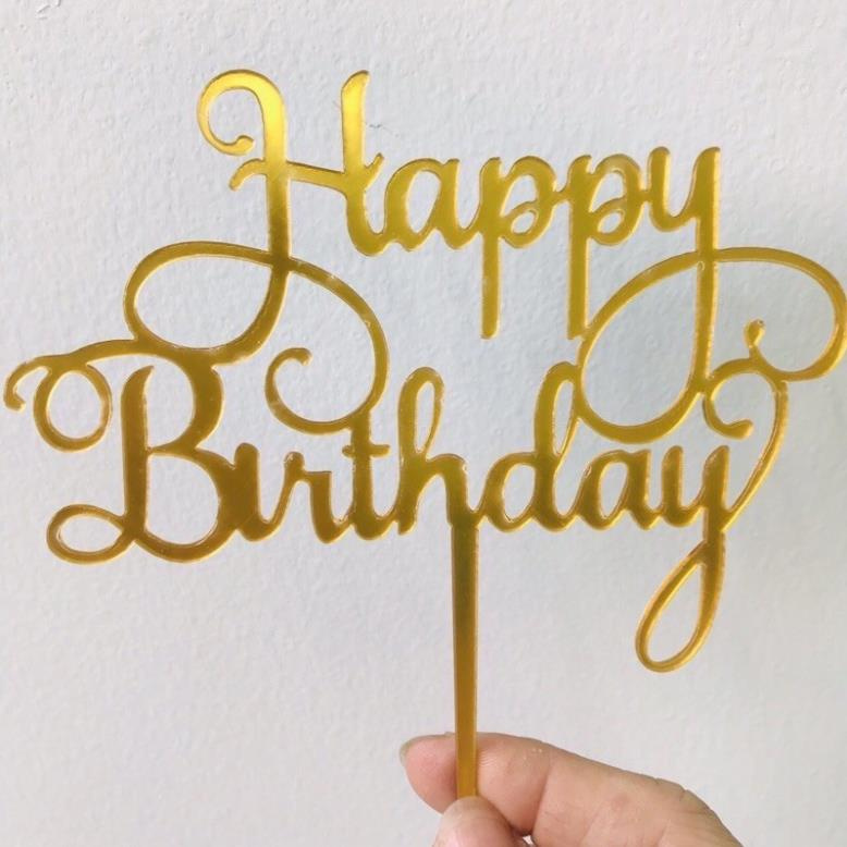 Tem cắm mica cake topper trang trí bánh sinh nhật