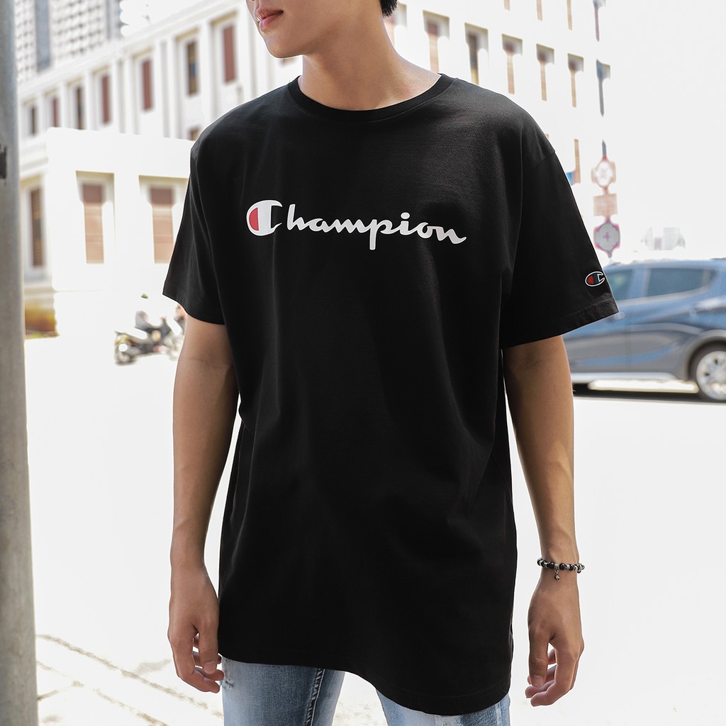 ÁO THUN CHAMPION BIG LOGO CHỮ IN MÀU ĐEN | WebRaoVat - webraovat.net.vn