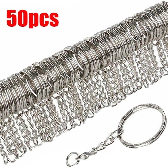 Set 50 Móc Khóa Có Dây Ngắn Làm Móc Chìa Khóa/Điện Thoại DIY