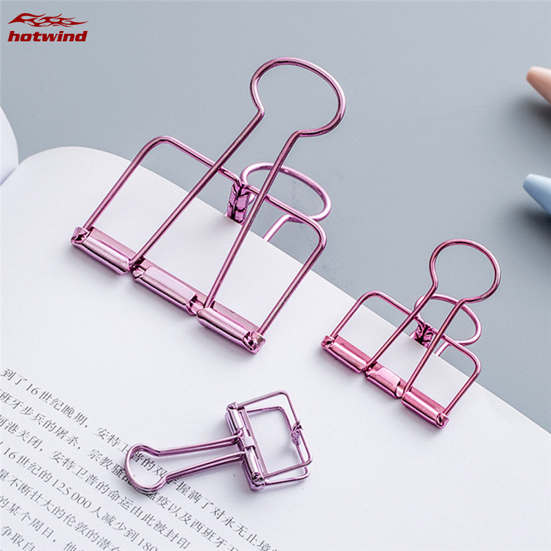 HW Set 8 Kẹp Giấy Bằng Kim Loại Có 3 Kích Cỡ Khác Nhau