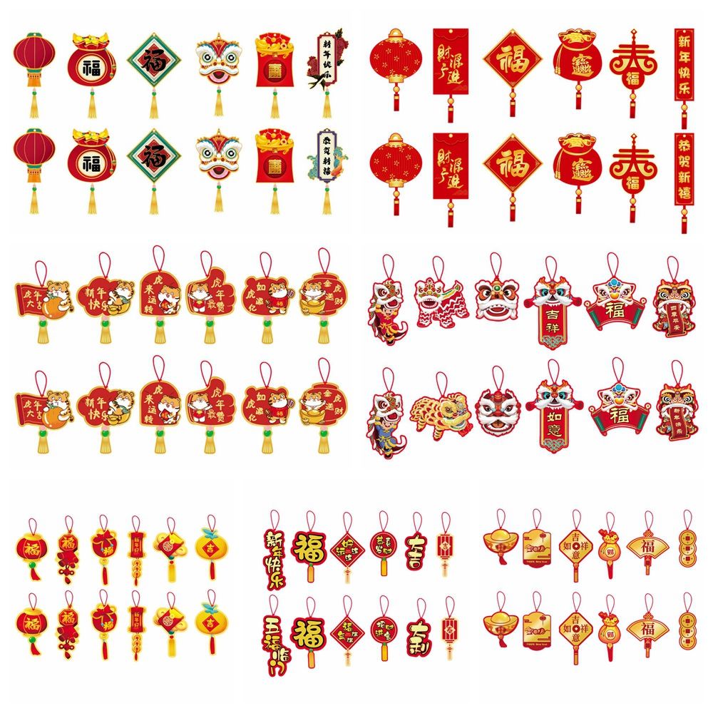 Set 12 phụ kiện trang trí năm mới thiết kế sáng tạo đáng yêu