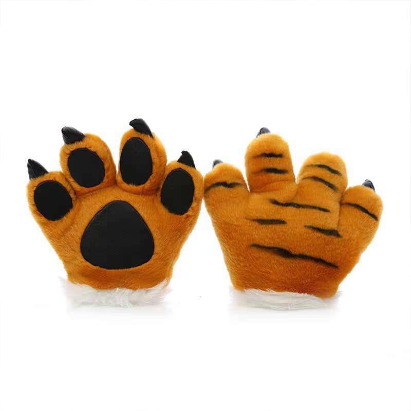 Bộ Đôi Găng Tay Bông Hình Móng Vuốt Hổ 3D Dễ Thương Cho Bé