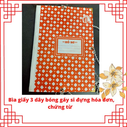 10 cái Bìa giấy 3 dây gáy si TL có nẹp sắt dùng đựng hóa đơn chứng từ loại tốt