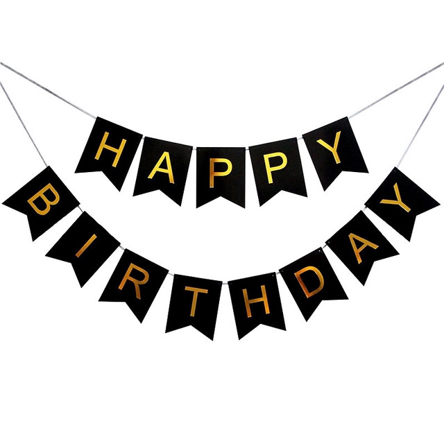 Biểu ngữ hình chữ Happy Birthday có dây trang trí tiệc sinh nhật cho bé 12x16cm