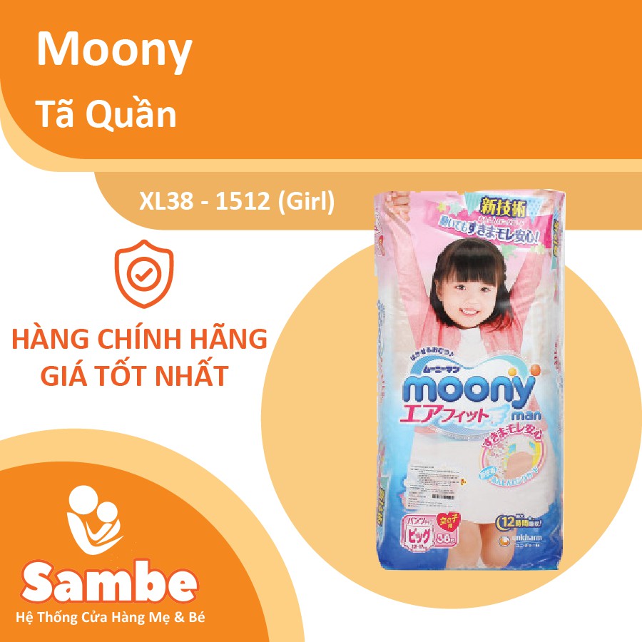 Tã Quần Moony Size XL 38 Miếng - Hàng Chính Hãng