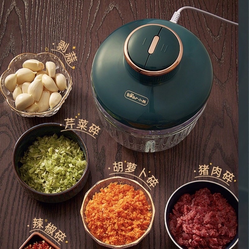 Máy xay thịt đa năng cối thuỷ tinh 2L BEAR QSJ-D03L3 công suất 300W , màu xanh , bảo hành 12 tháng