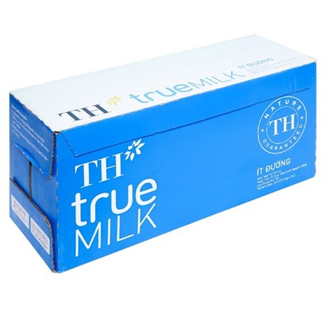 Thùng 12 hộp sữa tươi tiệt trùng ít đường TH true MILK hộp 1 lít