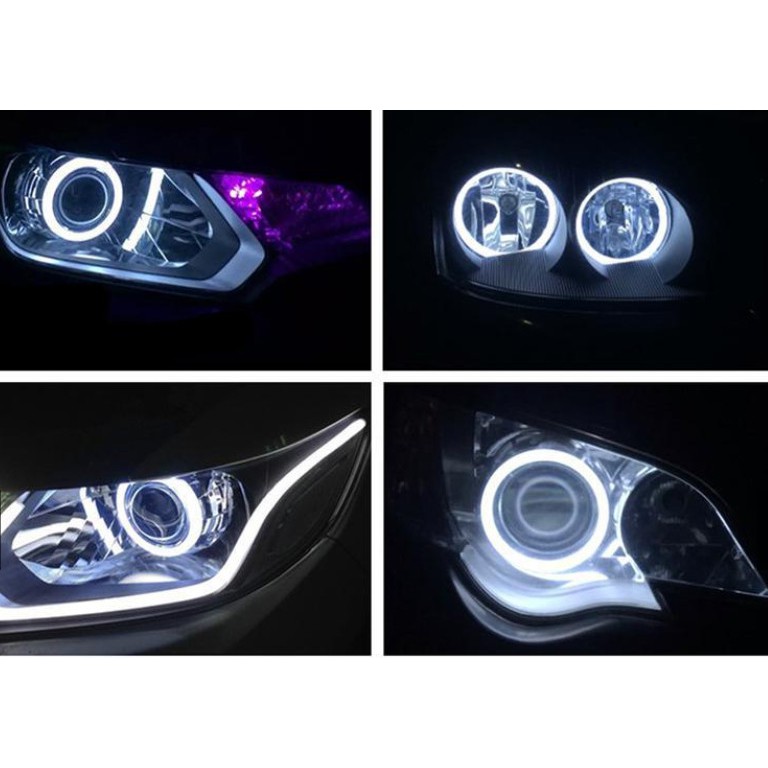 Vòng thiên thần VÒNG AE led trang trí viền ngoài độ đèn bi cầu 2 chế độ demi trắng và xi nhan vàng Angle Eyes