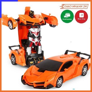 Xe ô tô biến hình thành rô bốt, điều khiển từ xa có kèm sạc pin, hàng loại 1