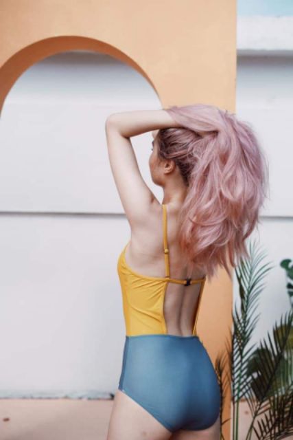 Bộ liền color block 2 mẫu Hàn Quốc (clip sản phẩm) | BigBuy360 - bigbuy360.vn