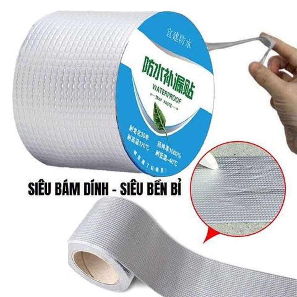 Cuộn 5 Mét Băng Keo Dán Rộng 5cm/10cm, Miếng Siêu Dính, Chống Thấm Nước, Keo Chống Dột