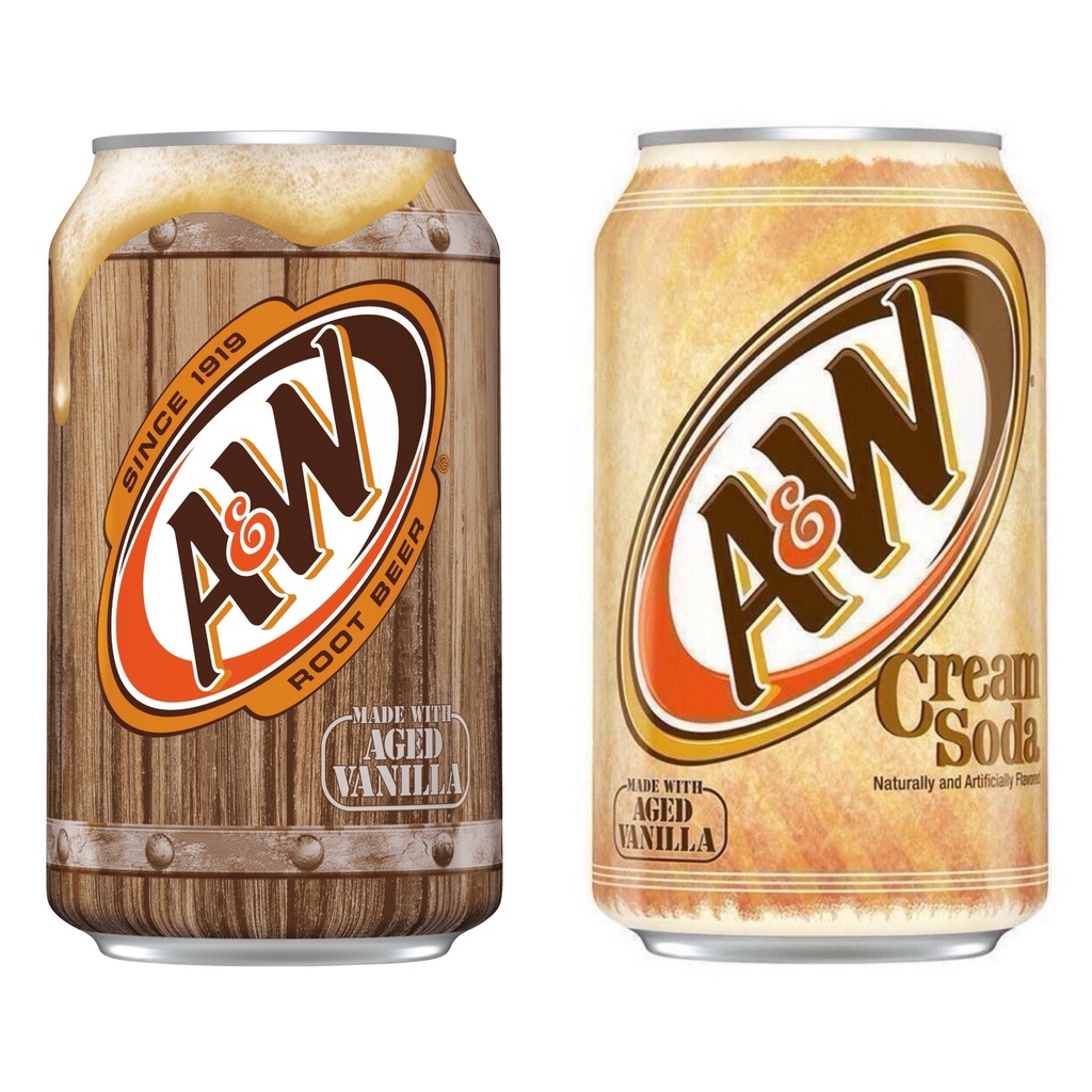 [2 Vị] Nước Ngọt Có Ga A&amp;W Lon 355ml - Mỹ