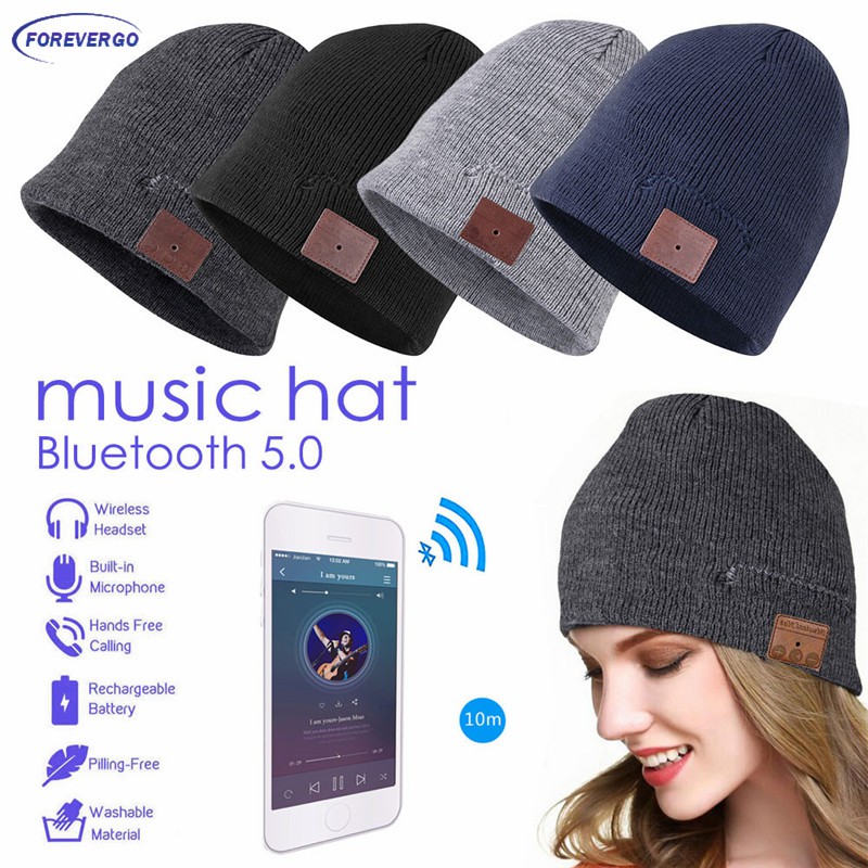 Mũ Beanie Tích Hợp Tai Nghe Bluetooth 5.0 Không Dây Kèm Mic