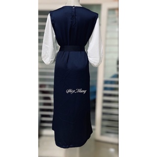 Đầm Ted baker phối lụa kèm dây thắt eo
