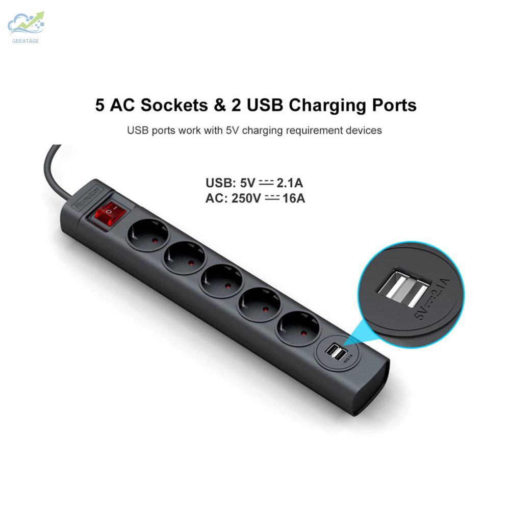 Ổ Cắm Điện G Lumkey Sga607 5 Cổng Ac 2 Cổng Usb