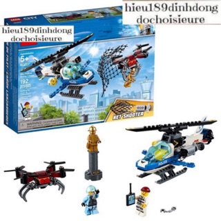 Lắp ráp xếp hình Trực thăng Cảnh Sát Đuổi Máy Bay Không Người Lái 11207