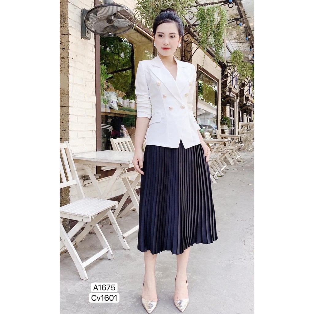 Chân váy xêp ly cạp chun siêu mềmCVXCC