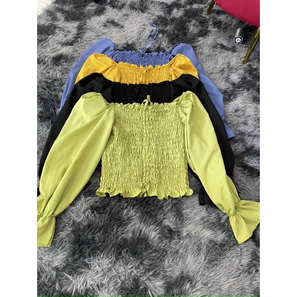 ÁO KIỂU DÂY RÚT NHÚN TAY DÀI BIGSIZE 60-90KG KÈM ẢNH THẬT