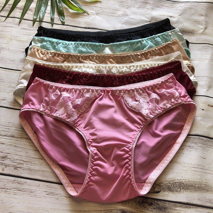 COMBO 10 Quần lót nữ kiểu Cotton lụa mặc thoải mái(ren trước)