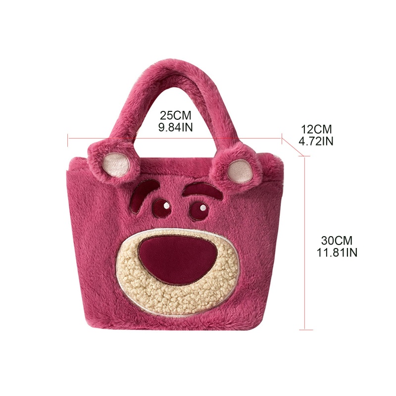 Túi Xách Tay Bằng Vải Bông Nhẹ Nhàng Thiết Kế Thú Hoạt Hình Dễ Thương Có Khóa Kéo Cho Nữ