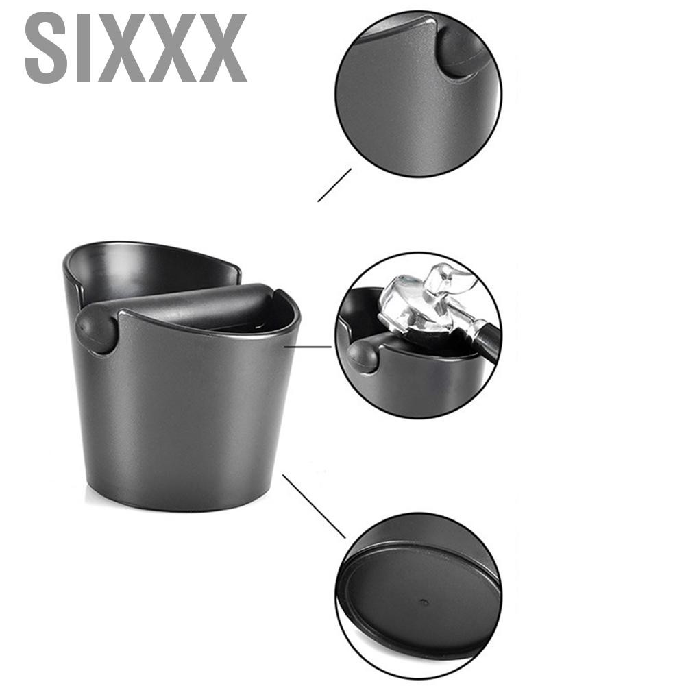 Sixxx Coffee Knock Box Anti-Slip Slag Grounds Bucket with Rubber Bar Making Accessories