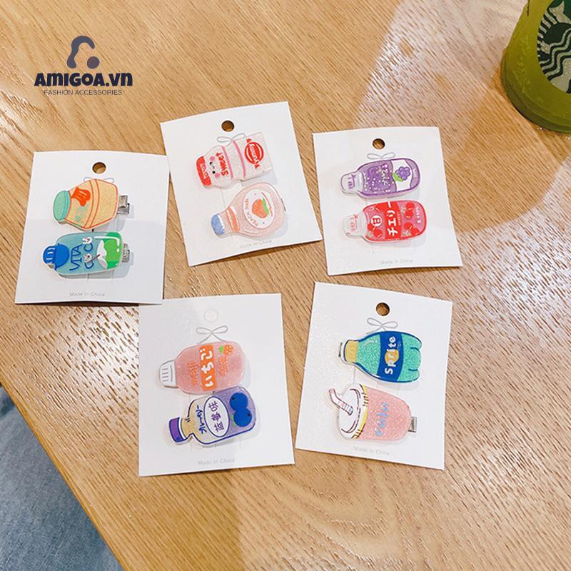 ✨✨Kẹp tóc mỏ vịt hình đồ uống dễ thương cho bé gái