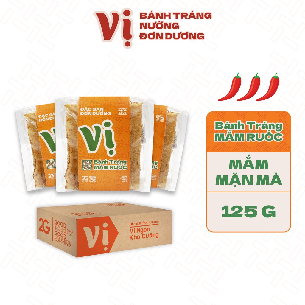 Thùng Bánh Tráng Mắm Ruốc Vị (10 Túi x 125g) - Đặc Sản Đơn Dương