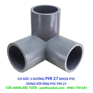 BỘ 10 CO GÓC 3 HƯỚNG PVC PHI 27 - DÀY 3 MM