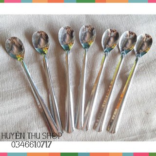 10 muỗng inox khuấy cafe cán dài