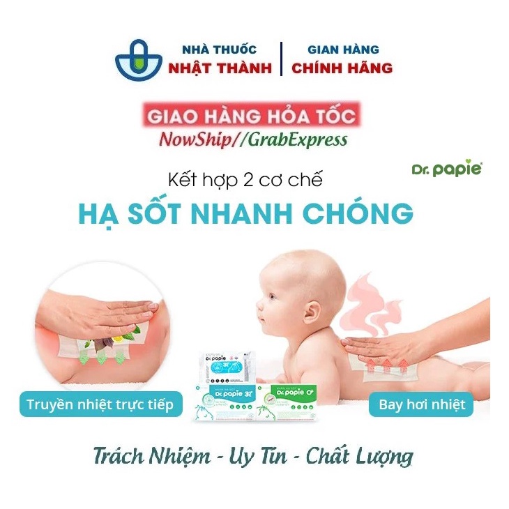 Khăn lau hạ sốt Dr Papie - Nhà thuốc Nhật Thành