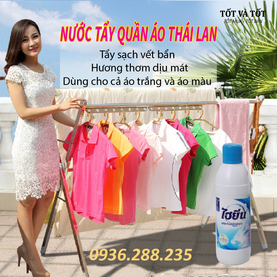 NƯỚC TẨY TRẮNG QUẦN ÁO HYGIENE THÁI LAN