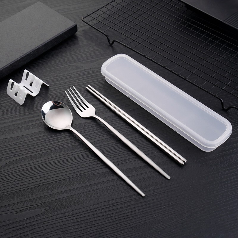 Bộ Muỗng Đũa Nĩa Thìa Inox 304 Cá Nhân Cơm Trưa Văn Phòng Dã Ngoại Phủ Bóng Sang Trọng MD1