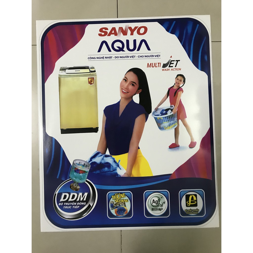 Tem dán máy giặt Sanyo Aqua/ Miếng dán máy giặt Sanyo (mẫu 7)