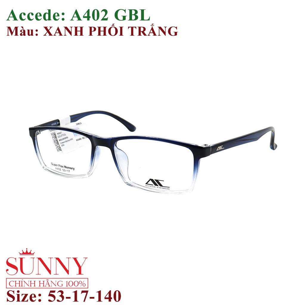 A402 nhiều màu - gọng kính nam nữ Accede chính hãng bảo hành toàn quốc