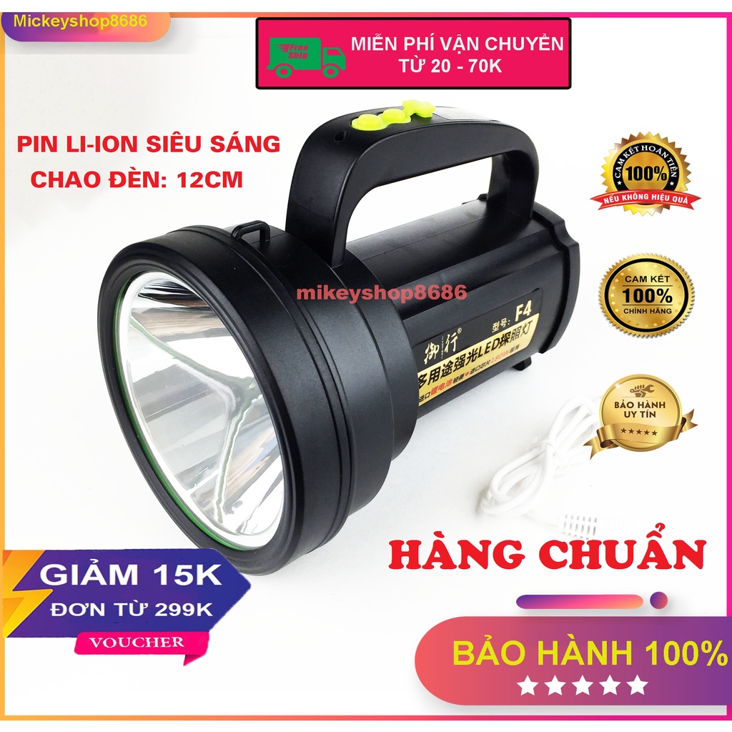 Đèn pin cầm tay siêu sáng YUXING F4 LED 180W chiếu xa chống nước sạc điện pin bền tiện dụng khi đi cắm trại ngoài trời