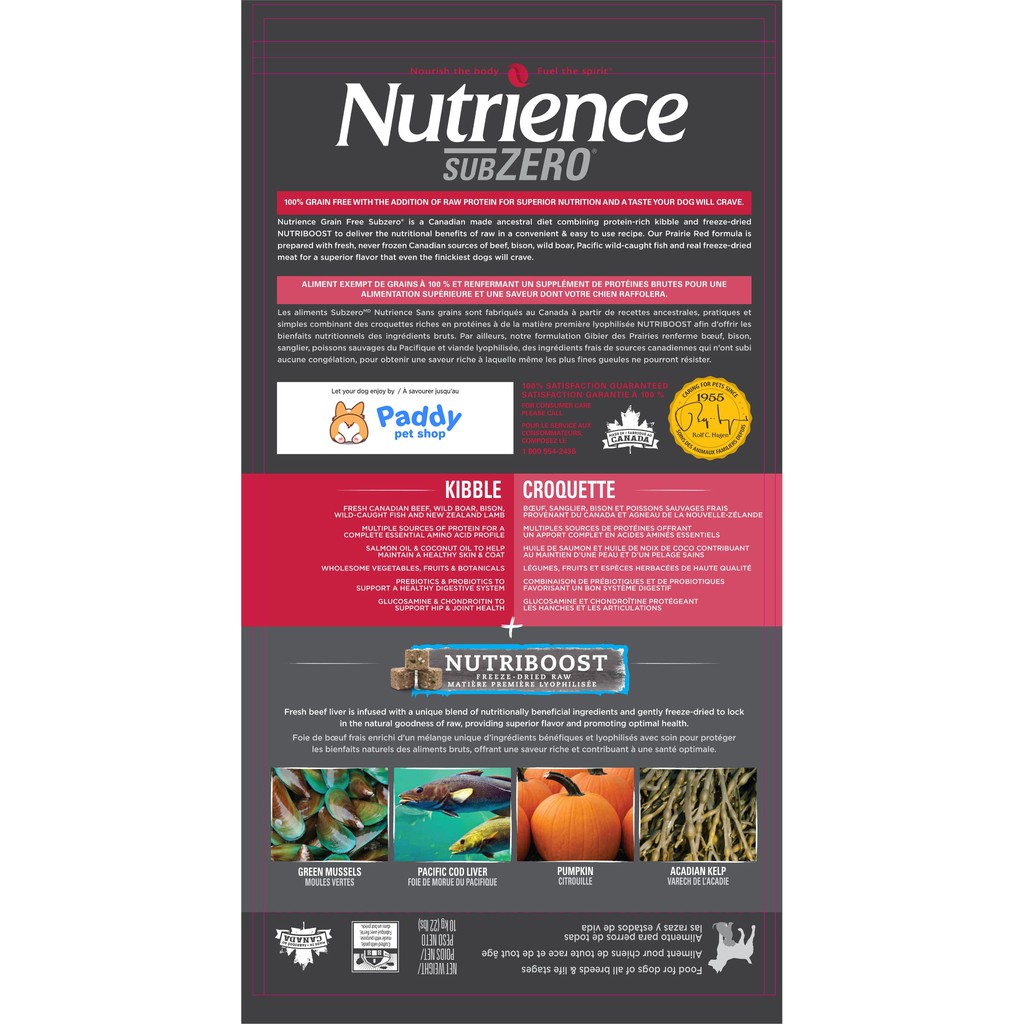 Hạt Nutrience SubZero Cho Chó Mọi Lứa Tuổi - Bò, Cá Hồi, Cá Trích & Rau Củ Quả