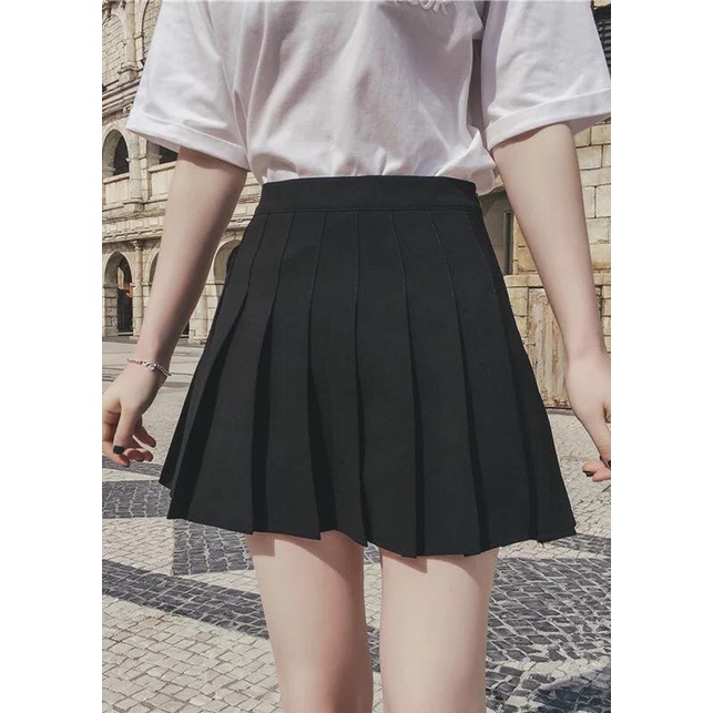 Chân váy tenis xếp ly có quần đùi lót trong dày dặn hai màu đen trắng ulzzang HOLA | BigBuy360 - bigbuy360.vn