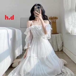 Váy voan 2 dây 2 lớp HDA0321