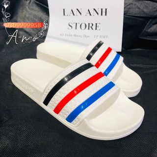 DÉP BÁNH MÌ TRẮNG (T-Đen-đỏ-xanh) (Hình thật shop chụp)