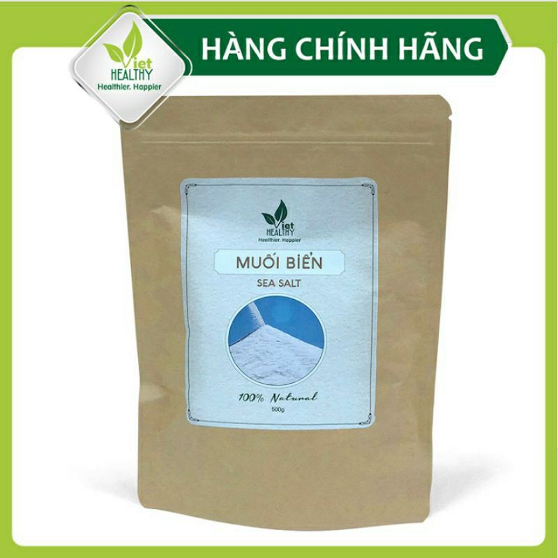 Muối biển tinh khiết 500g Viet Healthy, Muối biển viethealthy nguyên chất, giàu khoáng chất tự nhiên, không tẩy trắng