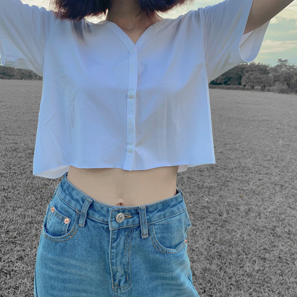 [Mã WASKT410K giảm 10K đơn 50K] Áo Croptop Nữ UNI Tay Ngắn Form Rộng Ulzzang (ẢNH THẬT) | WebRaoVat - webraovat.net.vn