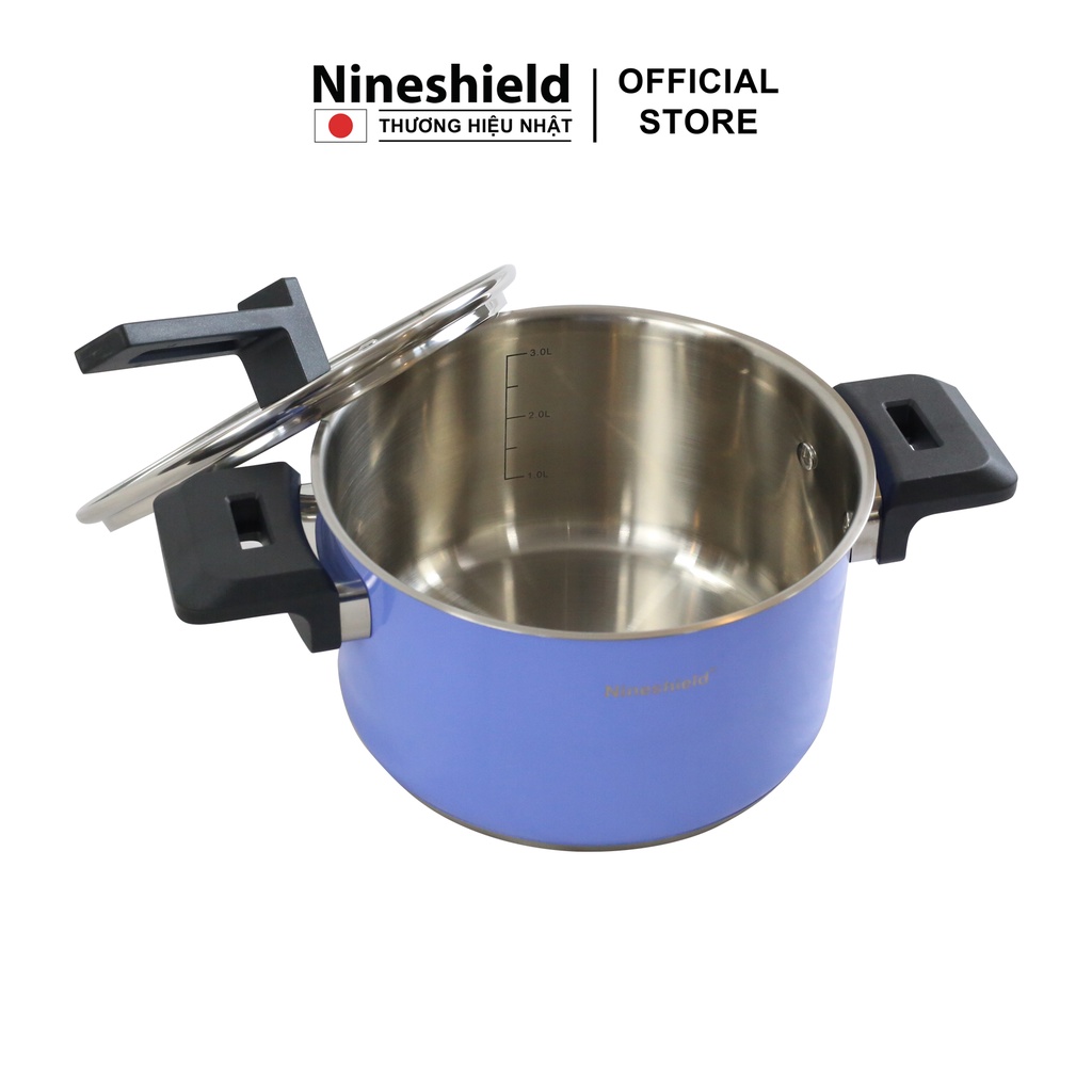 Set nồi chảo chống dính 5 món Nineshield KB BNI66 - Bộ nồi inox 304 cao cấp đa năng tiện lợi độ bền cao