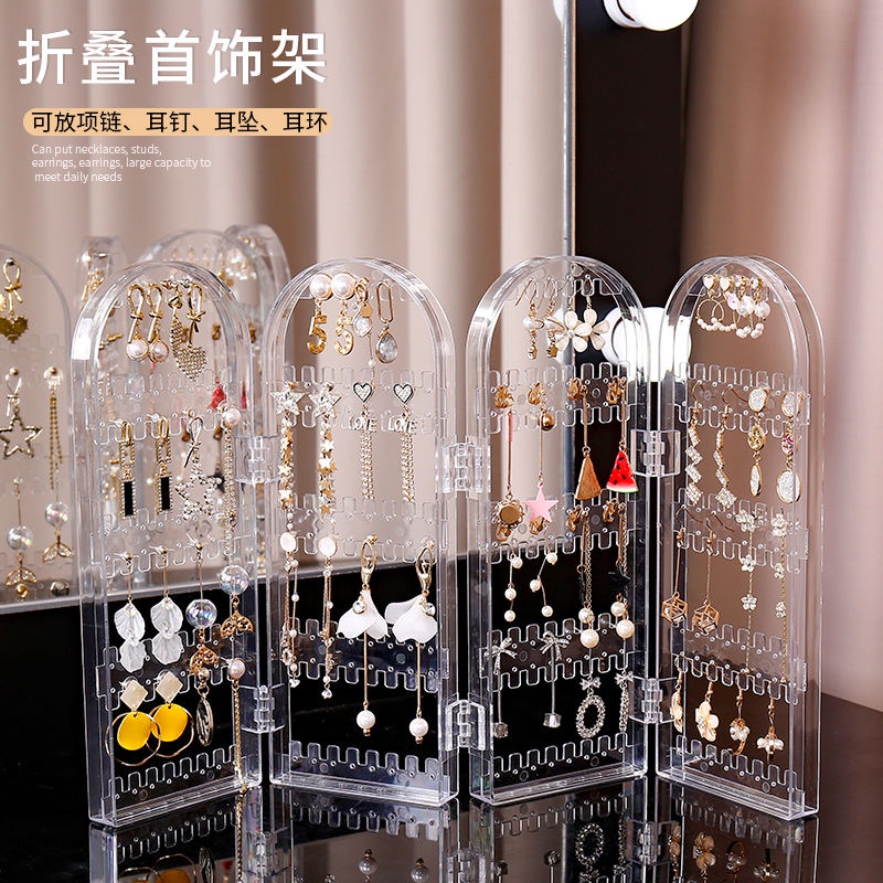 Kệ hoa tai trưng bày gian hàng chợ đêm dọc theo hộp đựng đồ trang sức treo hoa tai gia đình