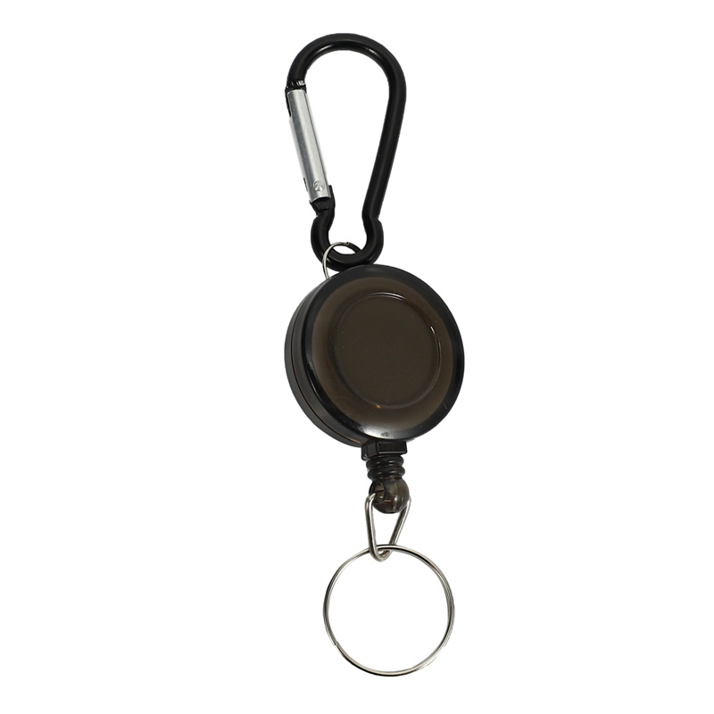 1 Móc Khóa Có Thể Thu Gọn Dùng Để Giữ Thẻ ID / Thẻ ID Màu Đen