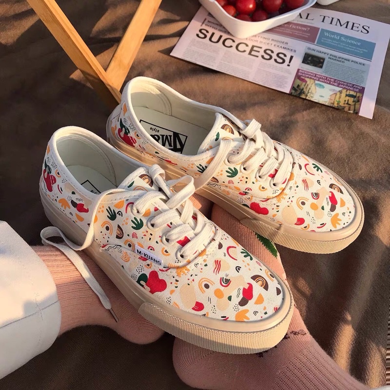 🔥HOT- GIÀY THỂ THAO HOẠ TIẾT ĐỘC ĐÁO ULZZANG PHONG CÁCH HÀN QUỐC