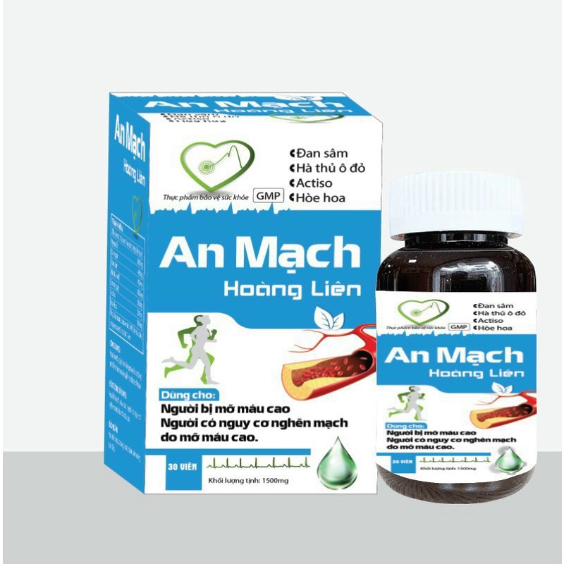 MỠ MÁU AN MẠCH - HOÀNG LIÊN. HỖ TRỢ TĂNG SỨC BỀN THÀNH MẠCH, GIẢM CHOLESTEROL MÁU