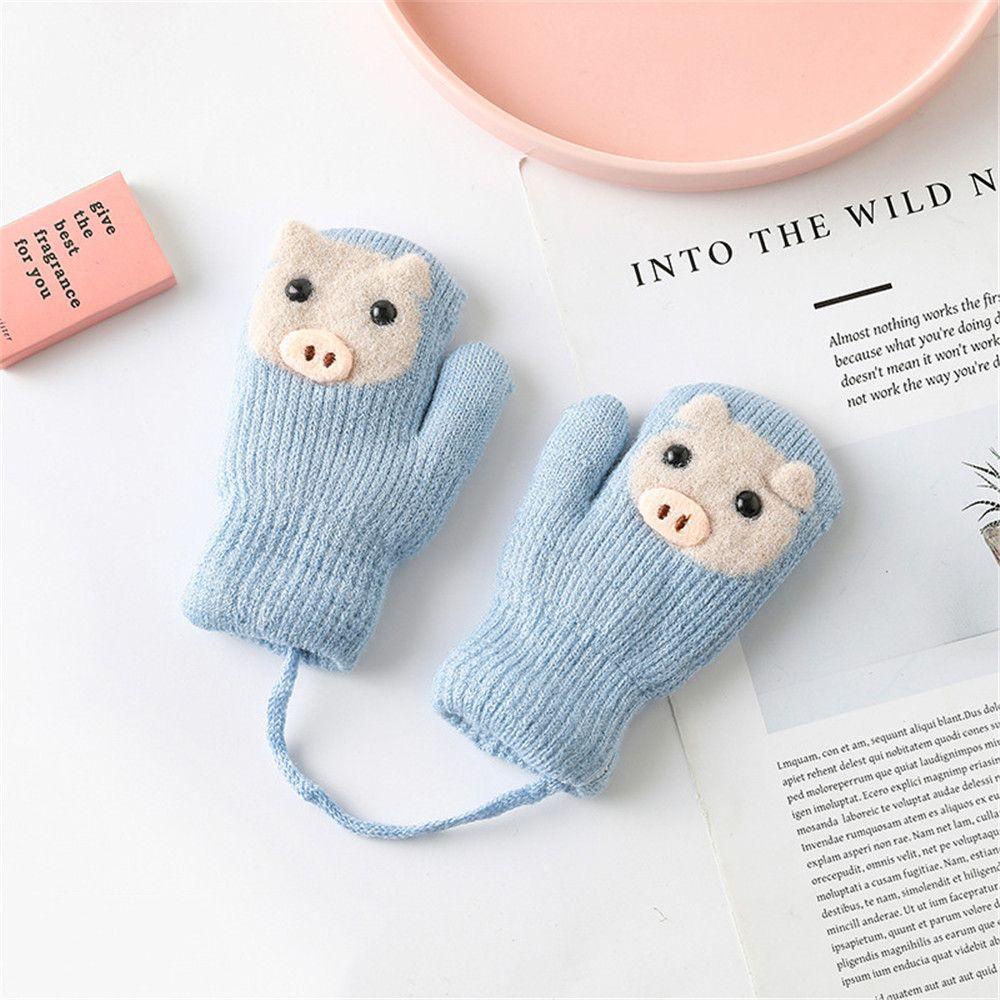 Găng Tay Dày Giữ Ấm Mùa Đông Kiểu Dáng Dễ Thương Cho Bé 1-3 Tuổi