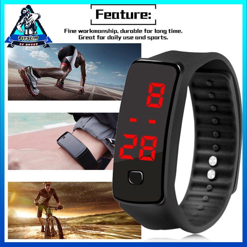 [Fitslim] Creative LED Silicone Wristband Bracelet Fashion Fitness Sports Band Watch