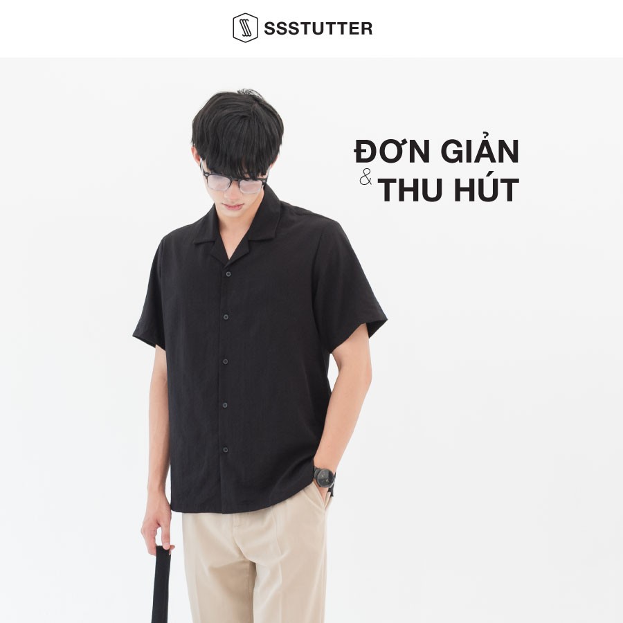 Áo sơ mi nam ngắn tay thiết kế cổ cuba SSSTUTTER vải Linen 5 màu Cuba Shirt | BigBuy360 - bigbuy360.vn