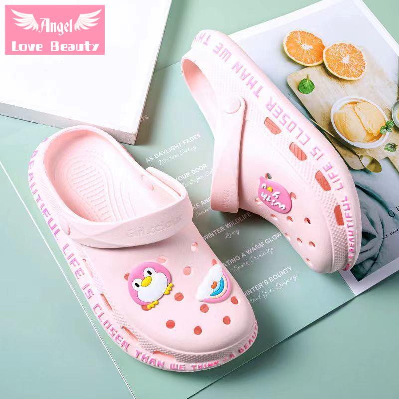Dép Sandal Đục Lỗ Chống Trượt Thời Trang Đi Biển Dễ Thương Cho Nữ